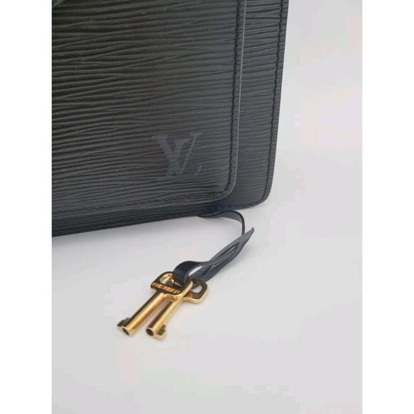 LOUIS VUITTON Epi Monceau M52122 Handbag Shoulder Bag Black leather Strap Keys - Picture 3 of 16